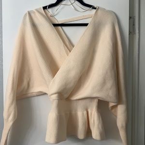 Ivory Peplum sweater NWT